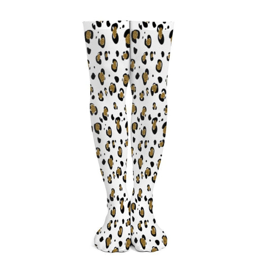 Snow Leopard Trendy Stockings (Long) - Koiki Gyaru - Accessory - 
